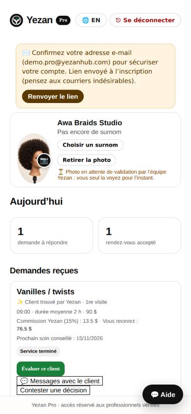 L’accueil de l’Espace Pro