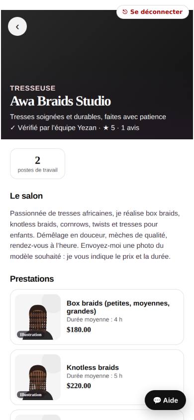 La page du salon